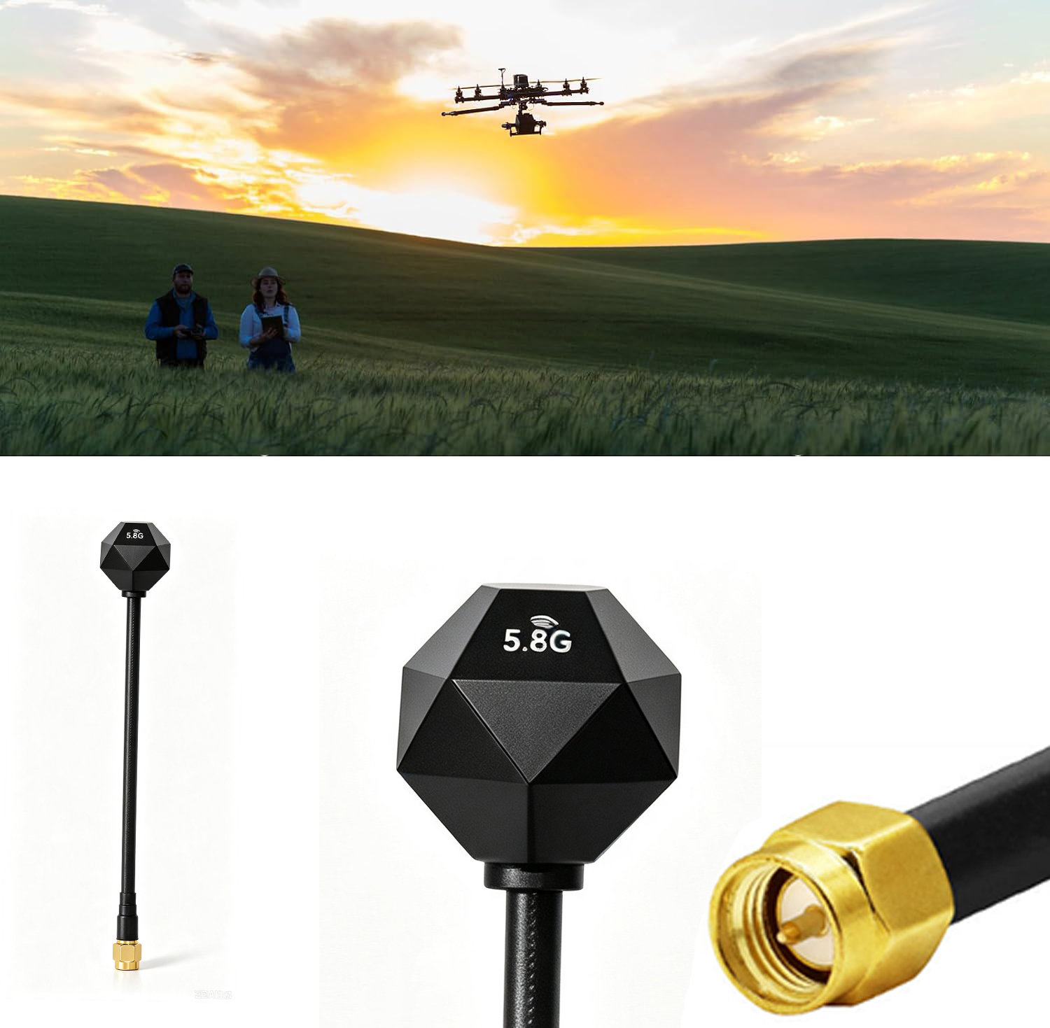 5.8GHz 3.5dBi Antenna LHCP RP  - Drone Racing Antenna recension och pris